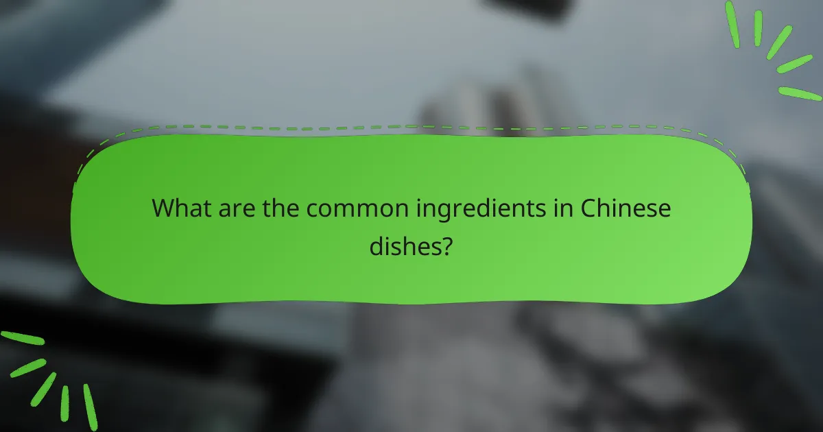 What are the common ingredients in Chinese dishes?